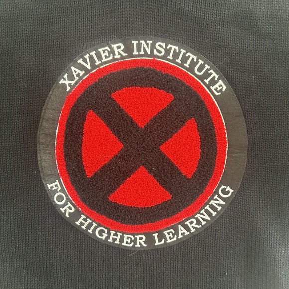 Marvel‎ X-Men Xavier Institute Sweater Navy Comic Book Knit Pullover - Picture 6 of 13